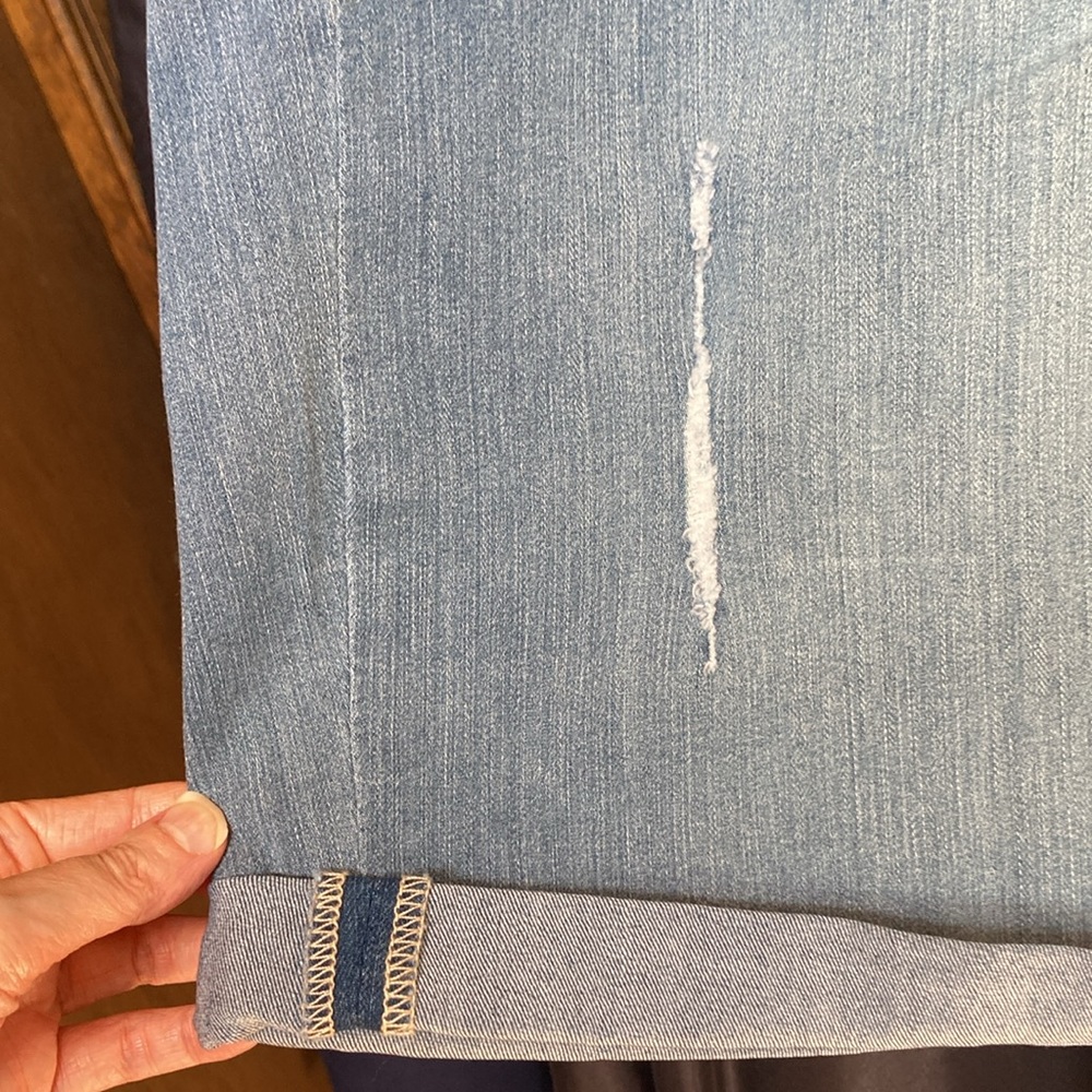Democracy ab solution jean short denim short w slimming panel distressed 22W - Picture 14 of 17